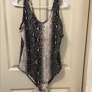 Stylish Snake Print Bodysuit